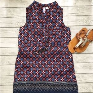 Francescas’s Red/blue patterned dress-Sz M